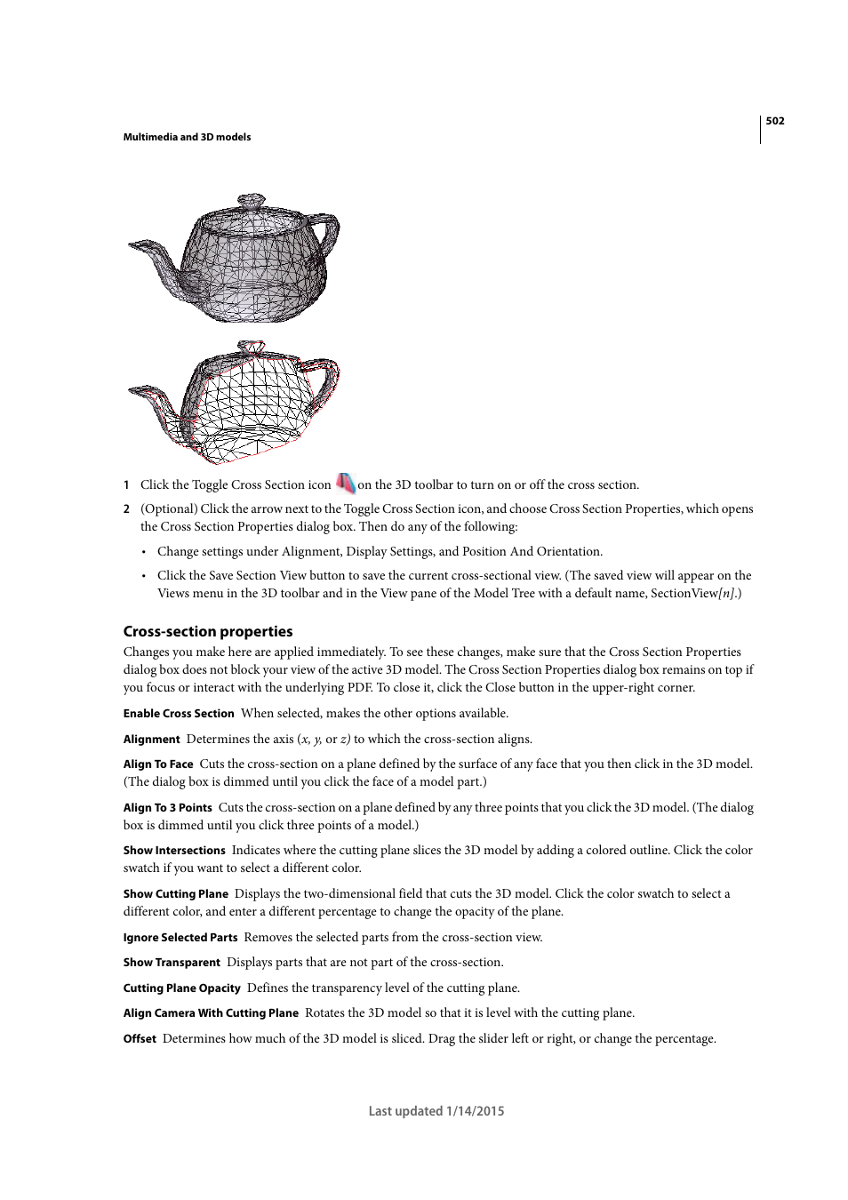 Cross-section properties | Adobe Acrobat XI User Manual | Page 509 / 590