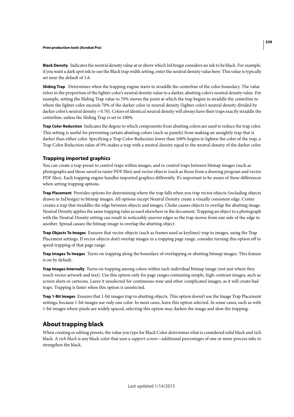 Trapping imported graphics, About trapping black | Adobe Acrobat XI User Manual | Page 546 / 590