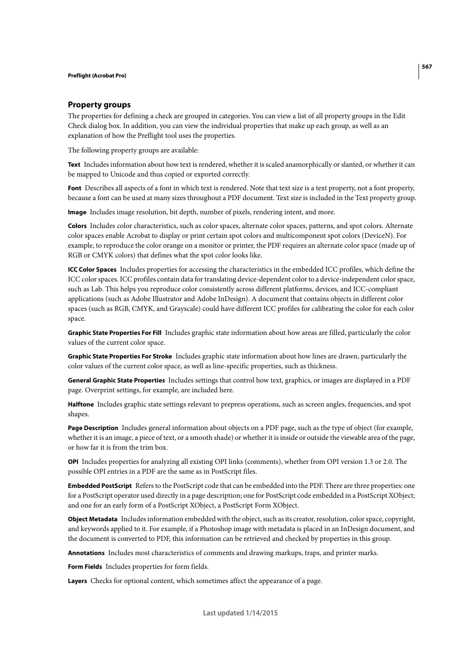 Property groups | Adobe Acrobat XI User Manual | Page 574 / 590