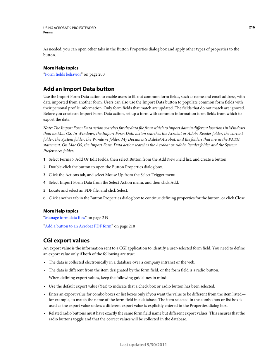 Add an import data button, Cgi export values | Adobe Acrobat 9 PRO Extended User Manual | Page 222 / 546