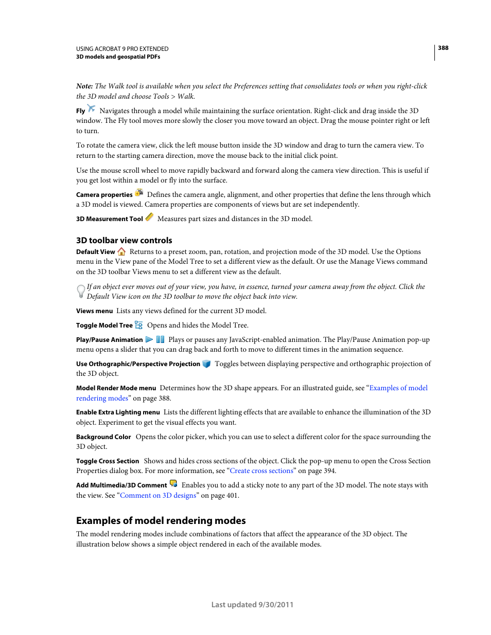 3d toolbar view controls, Examples of model rendering modes | Adobe Acrobat 9 PRO Extended User Manual | Page 394 / 546