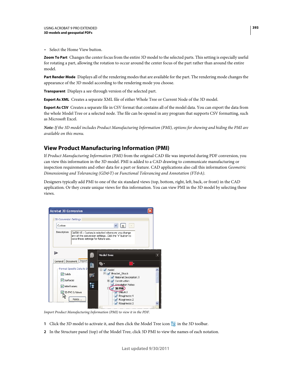 View product manufacturing information (pmi) | Adobe Acrobat 9 PRO Extended User Manual | Page 399 / 546