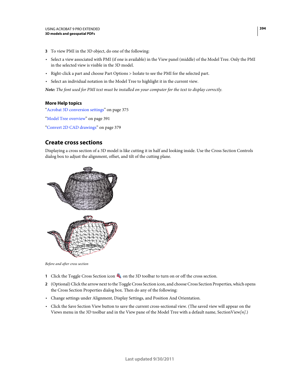 Create cross sections | Adobe Acrobat 9 PRO Extended User Manual | Page 400 / 546