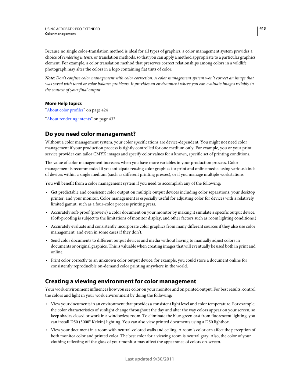 Do you need color management | Adobe Acrobat 9 PRO Extended User Manual | Page 419 / 546