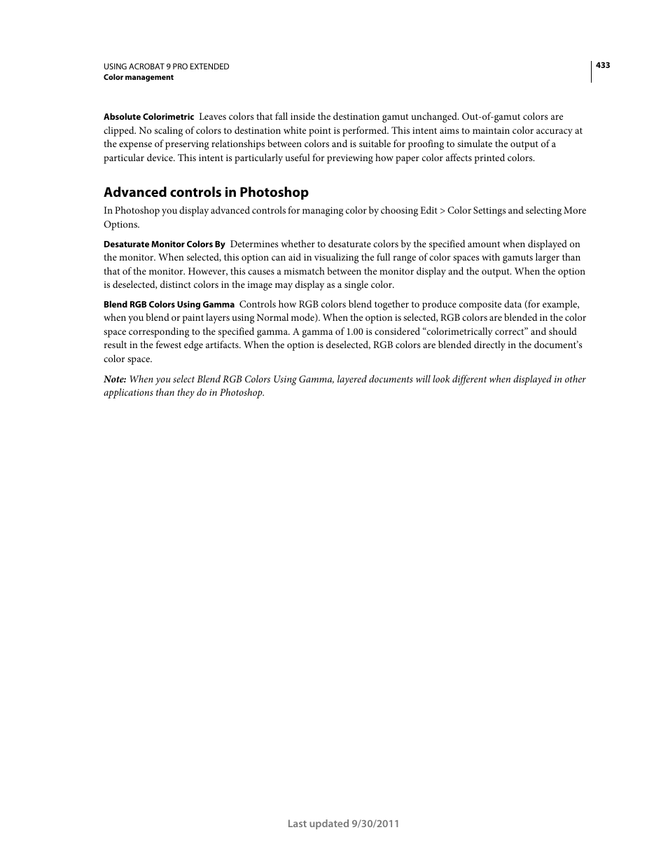 Advanced controls in photoshop | Adobe Acrobat 9 PRO Extended User Manual | Page 439 / 546