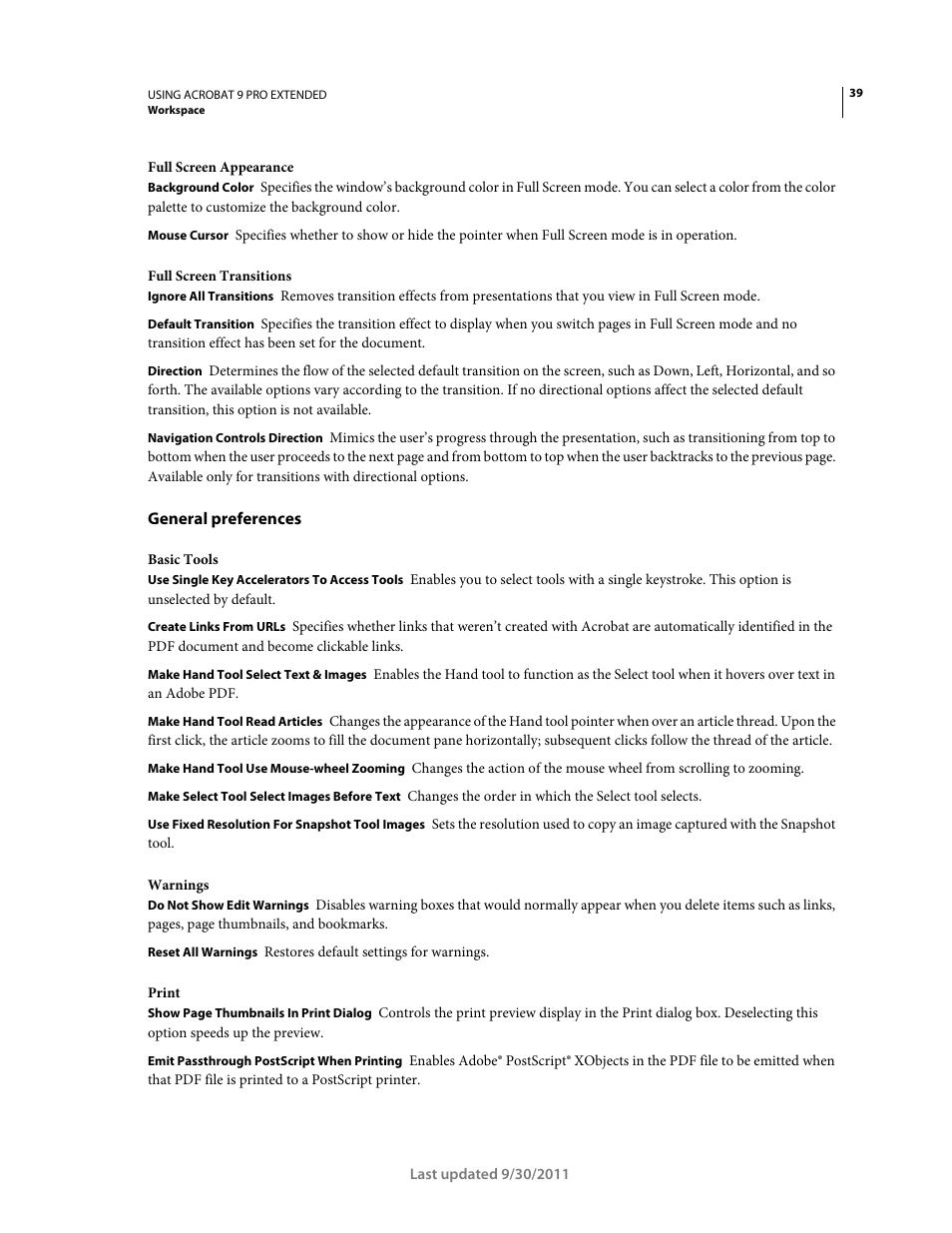 General preferences | Adobe Acrobat 9 PRO Extended User Manual | Page 45 / 546