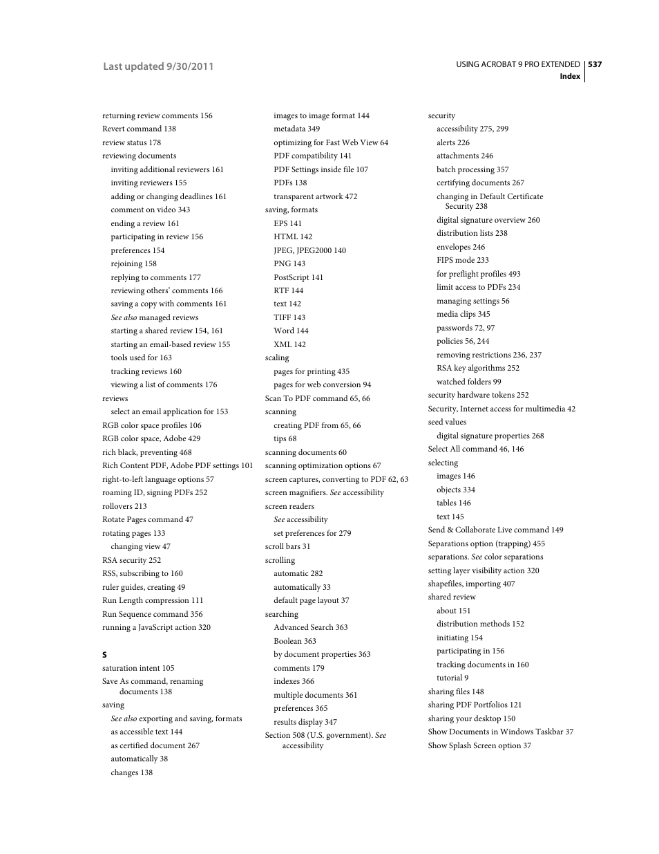 Adobe Acrobat 9 PRO Extended User Manual | Page 543 / 546