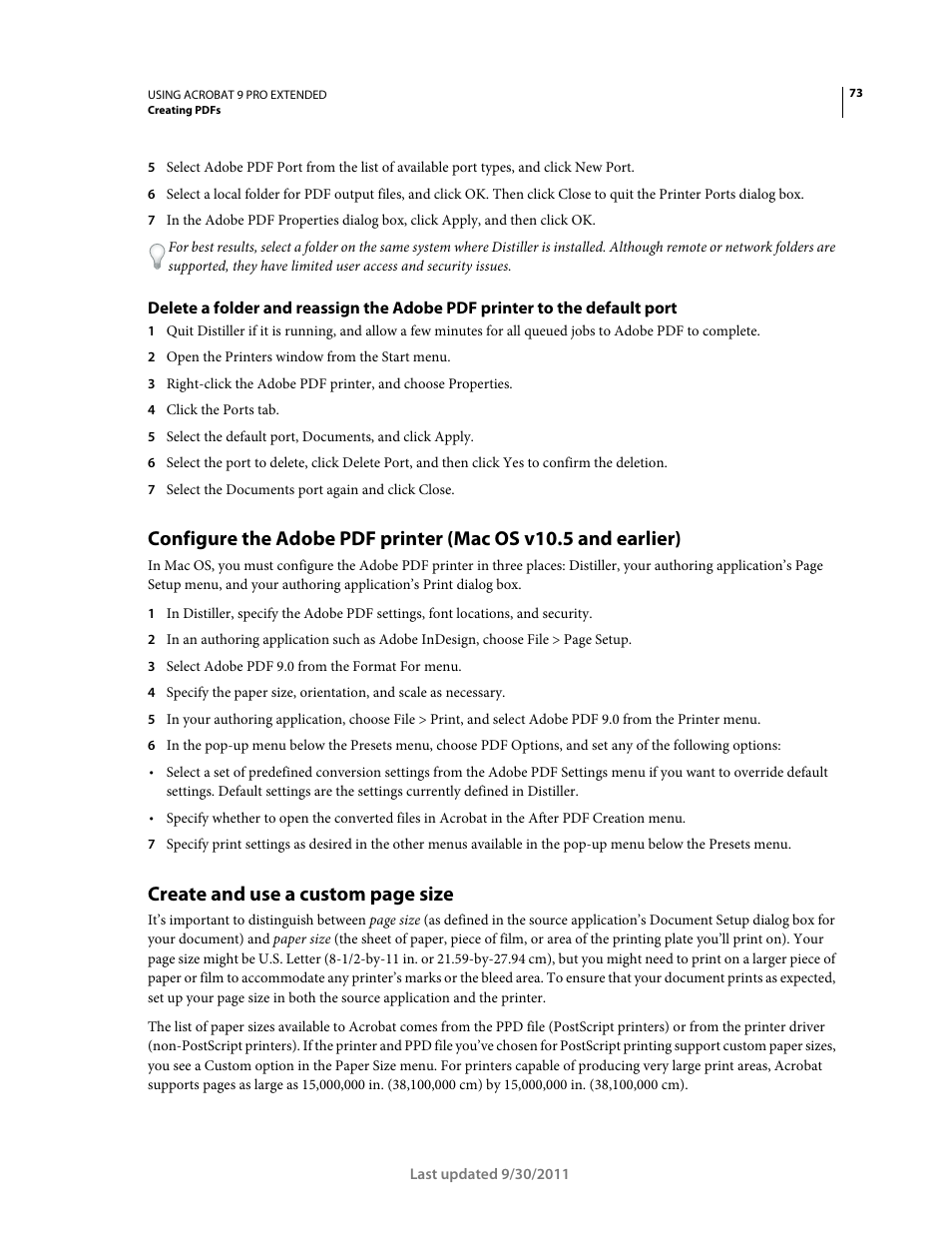 Create and use a custom page size | Adobe Acrobat 9 PRO Extended User Manual | Page 79 / 546