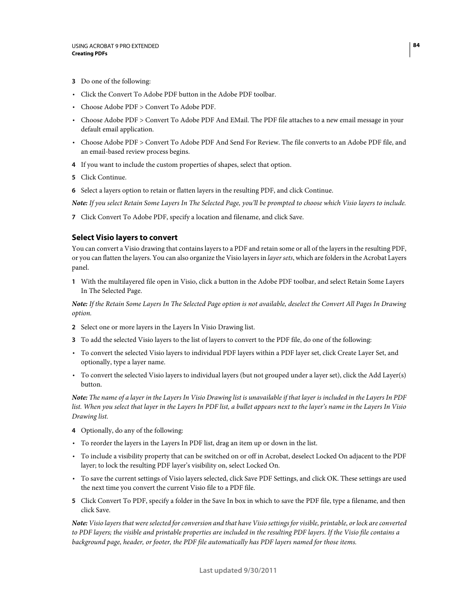 Select visio layers to convert | Adobe Acrobat 9 PRO Extended User Manual | Page 90 / 546