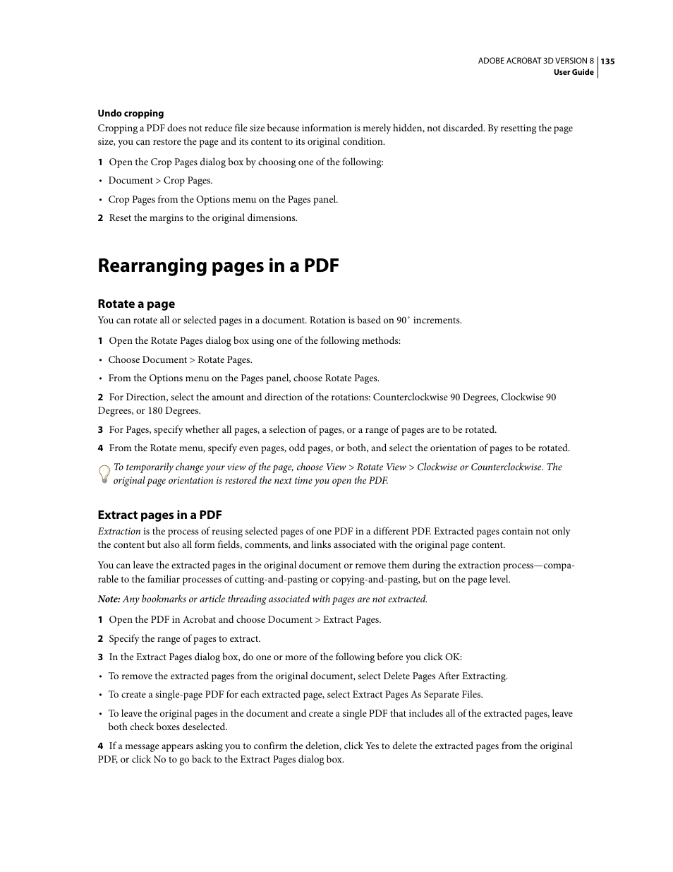 Rearranging pages in a pdf | Adobe Acrobat 8 3D User Manual | Page 142 / 600