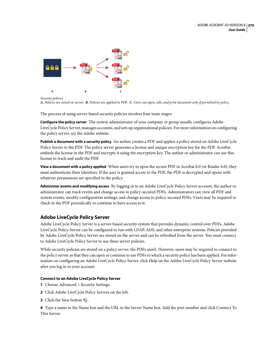 Adobe livecycle policy server | Adobe Acrobat 8 3D User Manual | Page 277 / 600