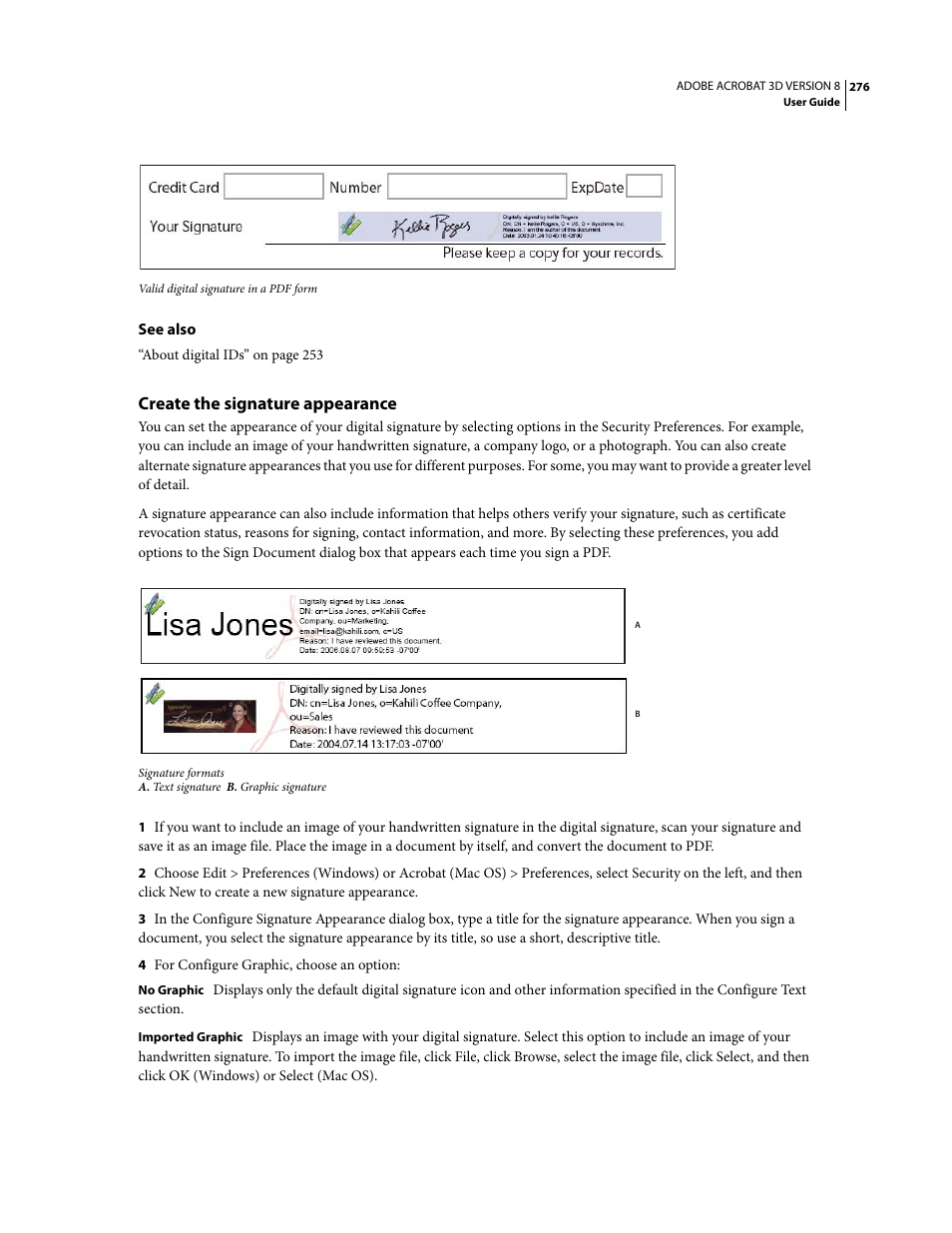 Create the signature appearance | Adobe Acrobat 8 3D User Manual | Page 283 / 600