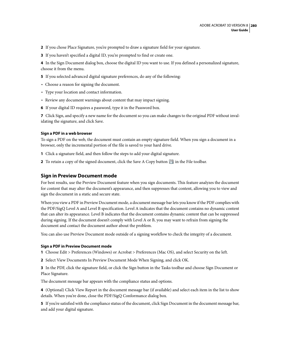 Sign in preview document mode | Adobe Acrobat 8 3D User Manual | Page 287 / 600