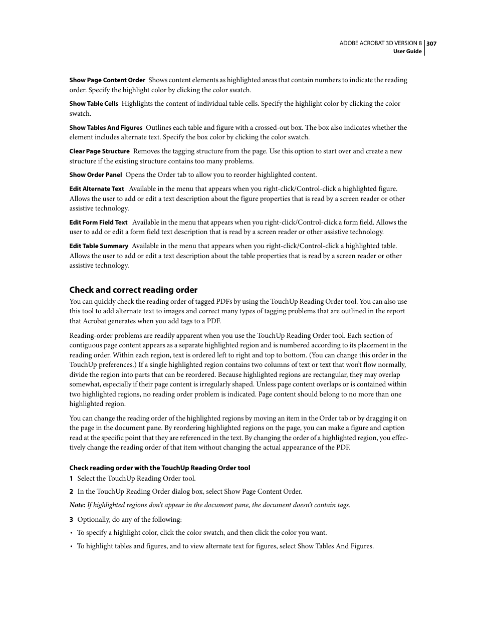 Check and correct reading order | Adobe Acrobat 8 3D User Manual | Page 314 / 600