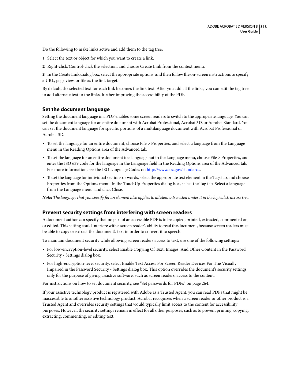 Set the document language | Adobe Acrobat 8 3D User Manual | Page 320 / 600