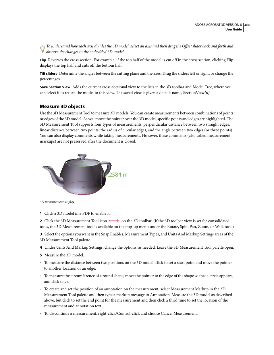 Measure 3d objects | Adobe Acrobat 8 3D User Manual | Page 415 / 600