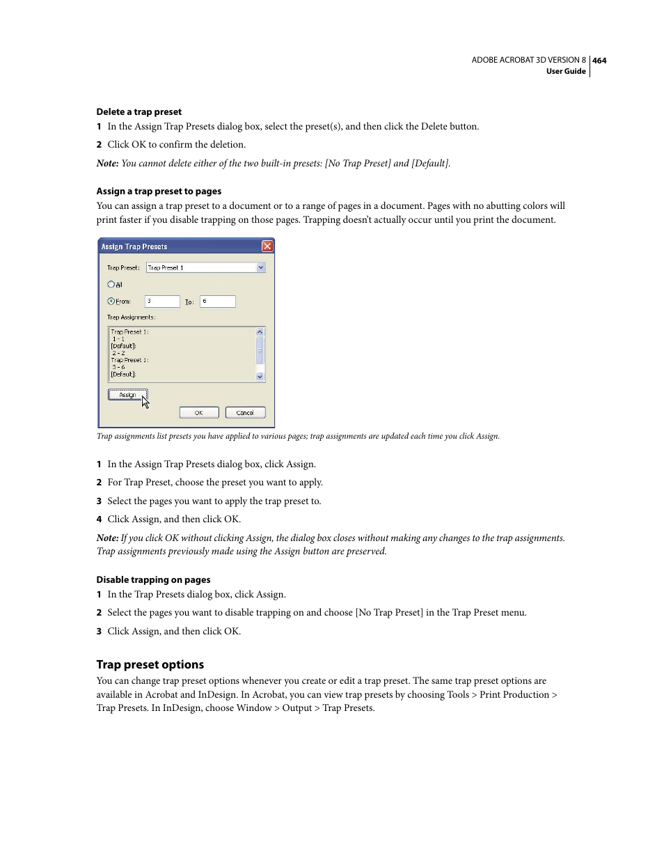 Trap preset options | Adobe Acrobat 8 3D User Manual | Page 471 / 600