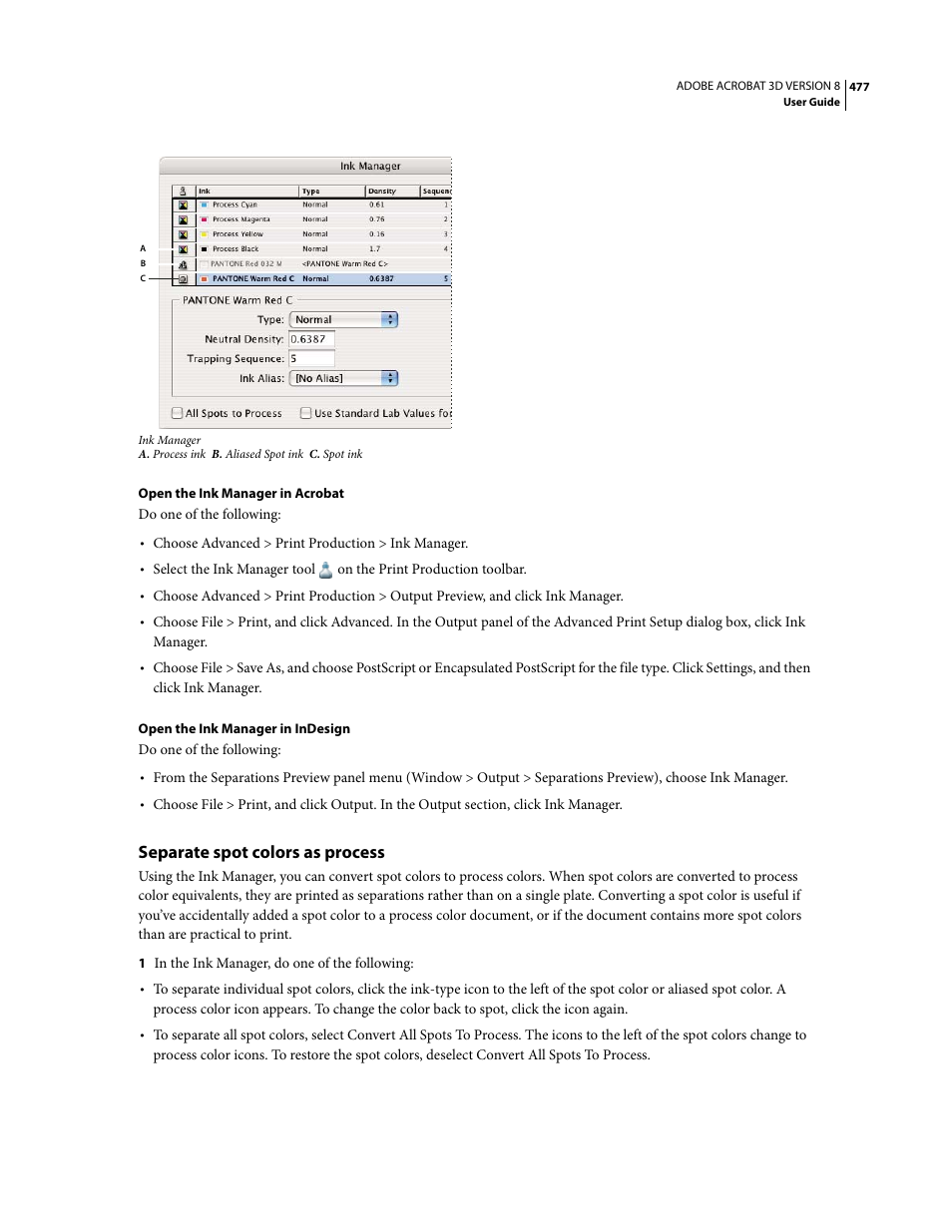 Separate spot colors as process | Adobe Acrobat 8 3D User Manual | Page 484 / 600