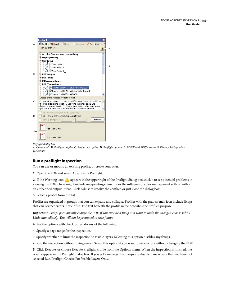 Run a preflight inspection | Adobe Acrobat 8 3D User Manual | Page 496 / 600