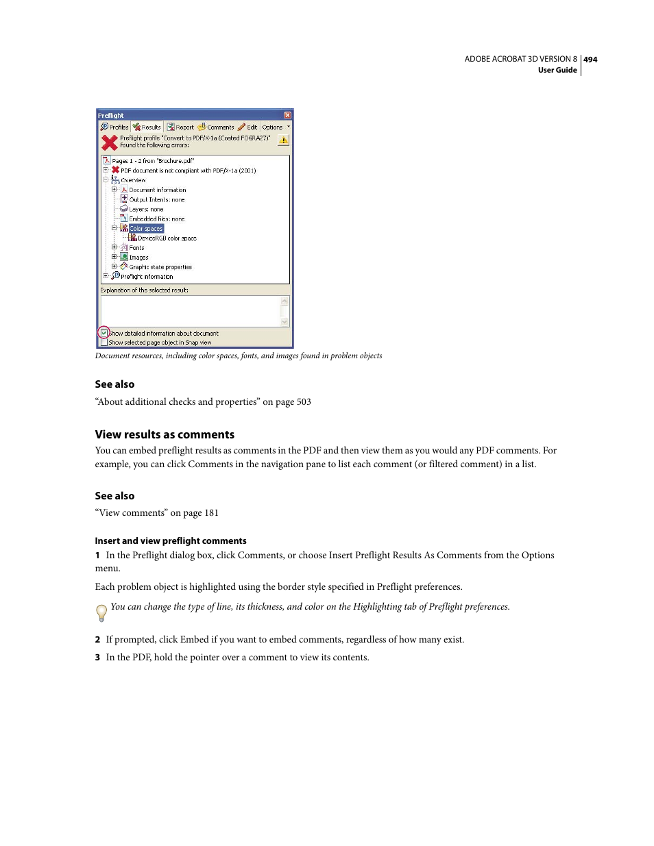 View results as comments | Adobe Acrobat 8 3D User Manual | Page 501 / 600