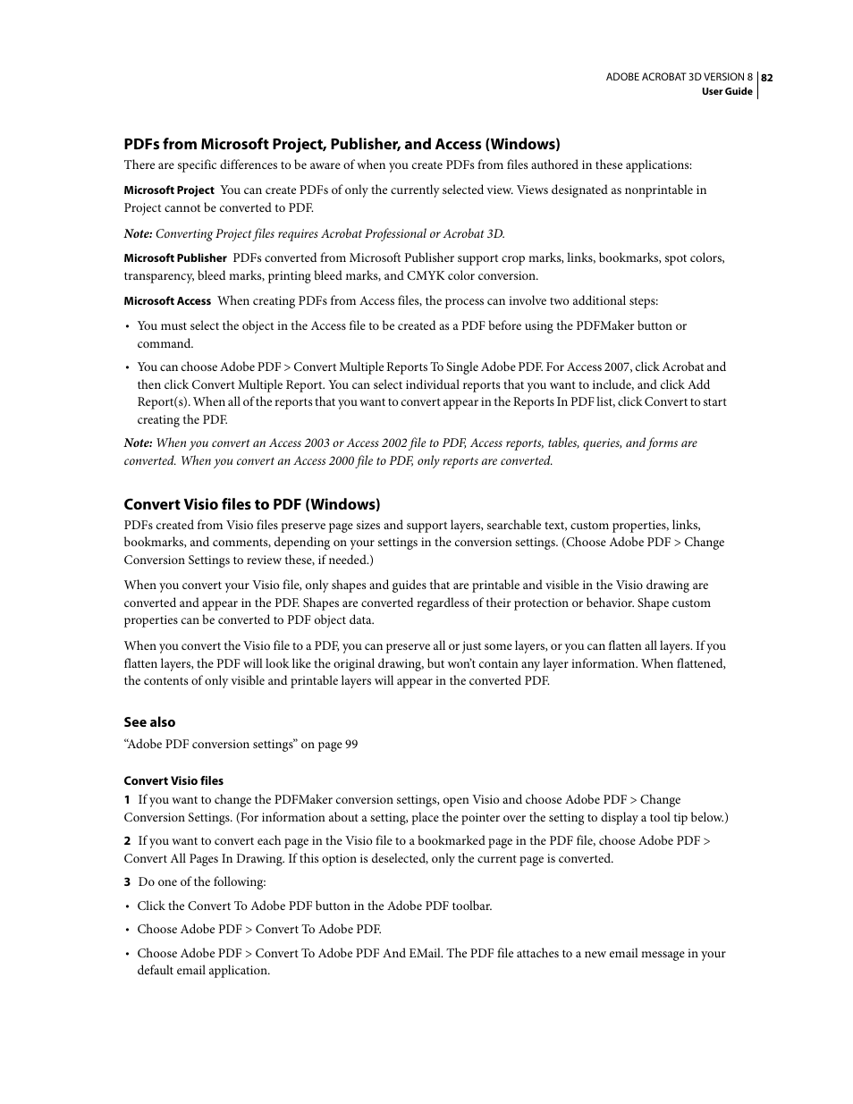 Convert visio files to pdf (windows) | Adobe Acrobat 8 3D User Manual | Page 89 / 600