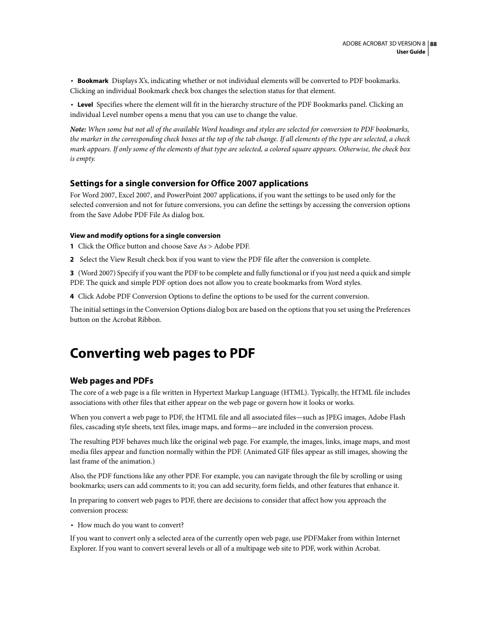 Converting web pages to pdf | Adobe Acrobat 8 3D User Manual | Page 95 / 600