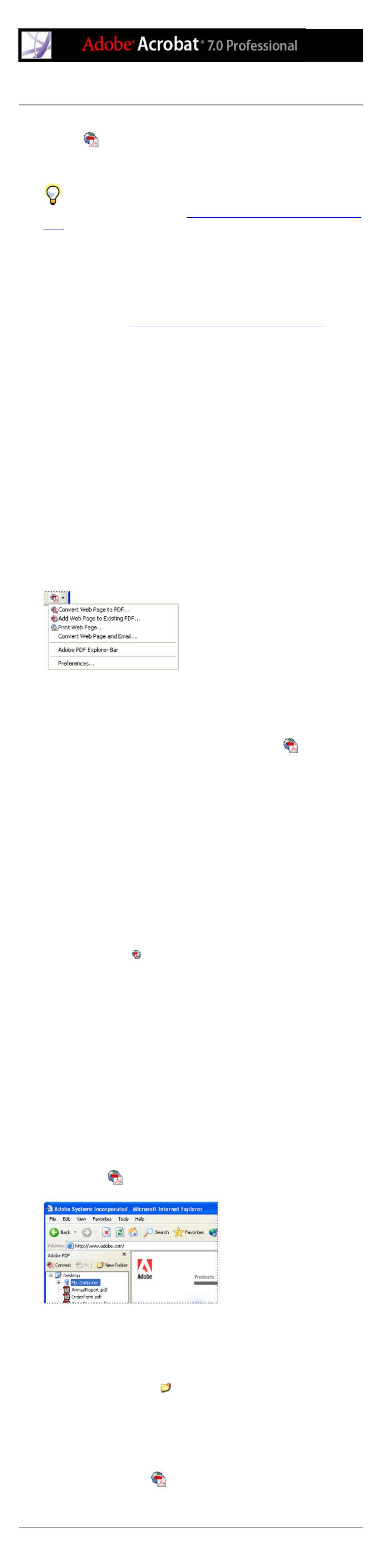 In internet explorer, Converting in internet explorer, Windows) | Adobe Acrobat 7 Professional User Manual | Page 112 / 793