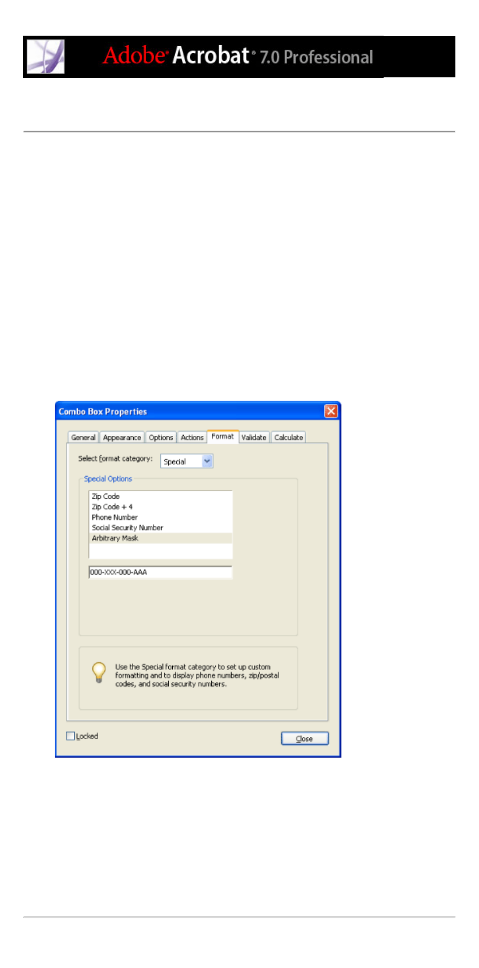 Format options, Formatting | Adobe Acrobat 7 Professional User Manual | Page 207 / 793
