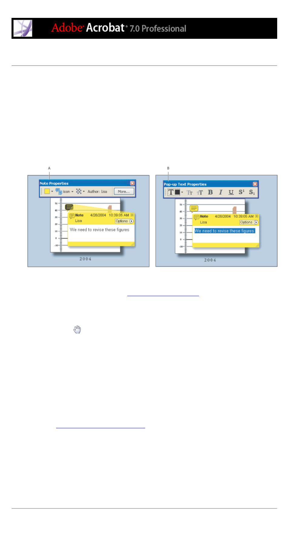 Changing the appearance of comments, Changing properties, Comments | Make current properties default option | Adobe Acrobat 7 Professional User Manual | Page 275 / 793