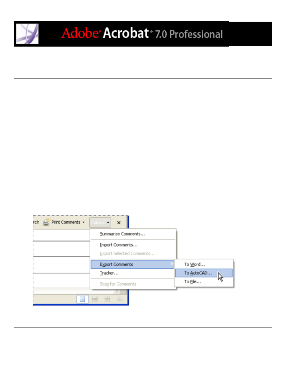 Reviewing comments in an autocad drawing | Adobe Acrobat 7 Professional User Manual | Page 314 / 793