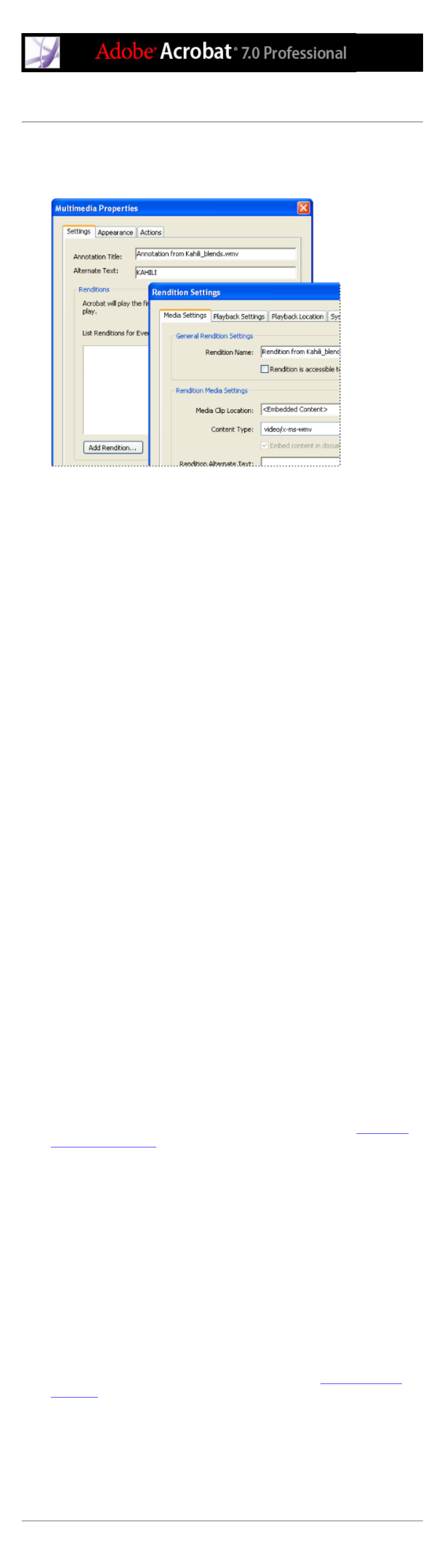 Rendition settings, In media clips, Looping media files | Looping, Play mode, Playback settings, Player controls, Repeating, Settings, Mp3 files. see media clips | Adobe Acrobat 7 Professional User Manual | Page 529 / 793