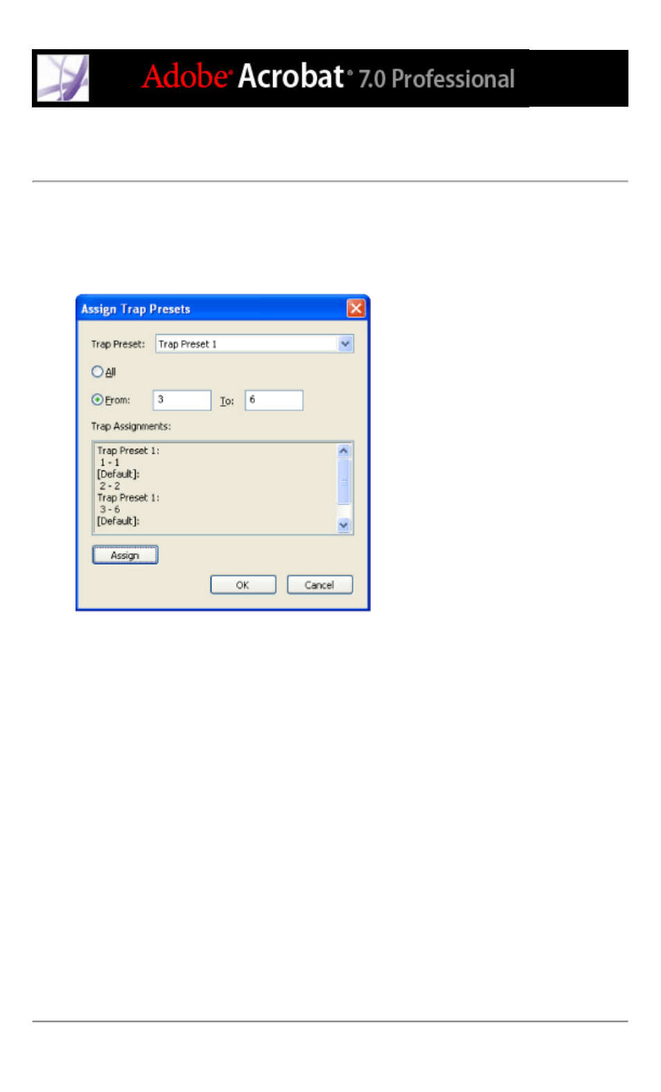 Assigning a trap, Assigning a trap preset to pages | Adobe Acrobat 7 Professional User Manual | Page 580 / 793