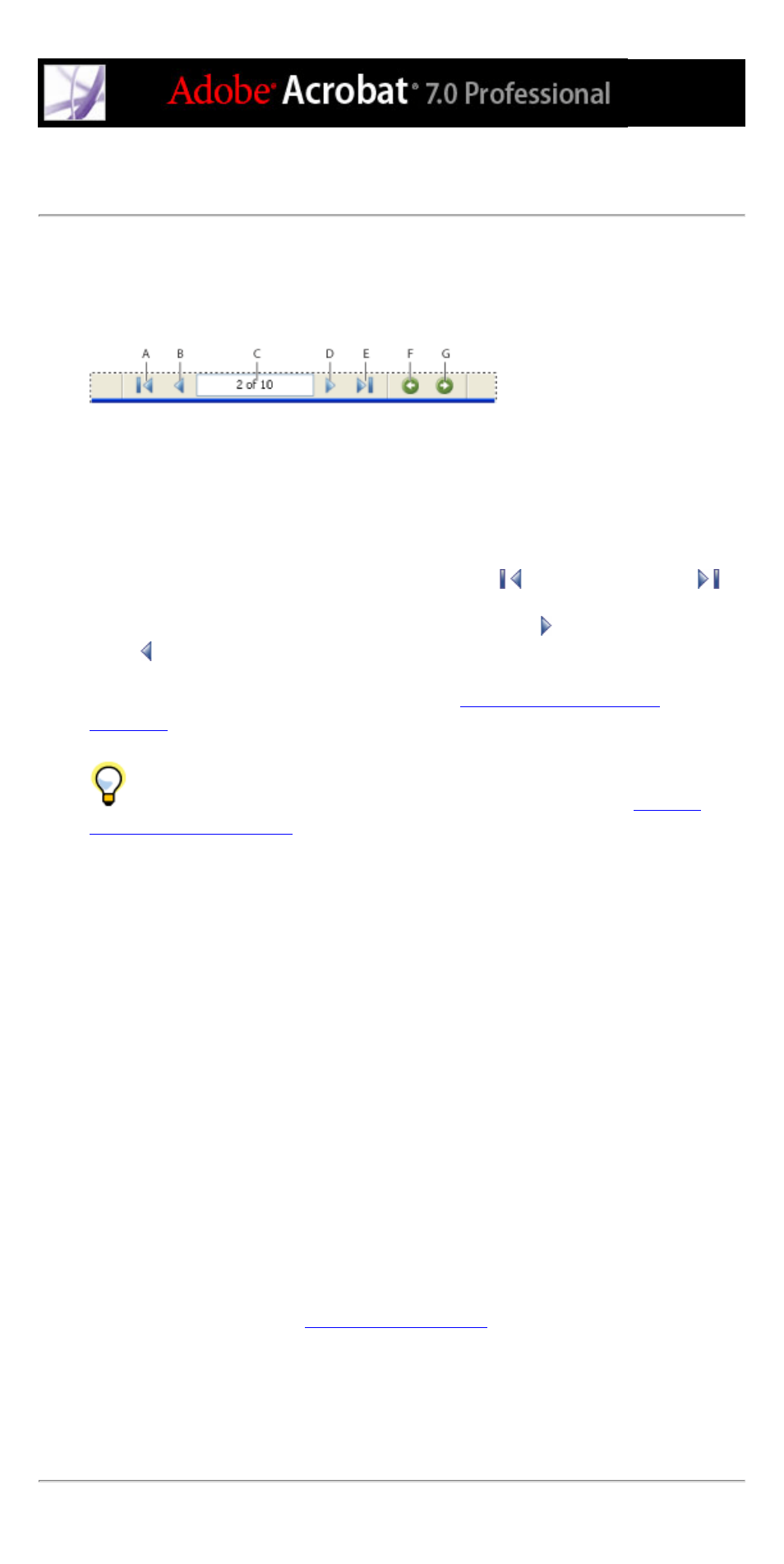 Paging through documents, Navigation controls, status bar, Automatically | Navigating documents | Adobe Acrobat 7 Professional User Manual | Page 60 / 793