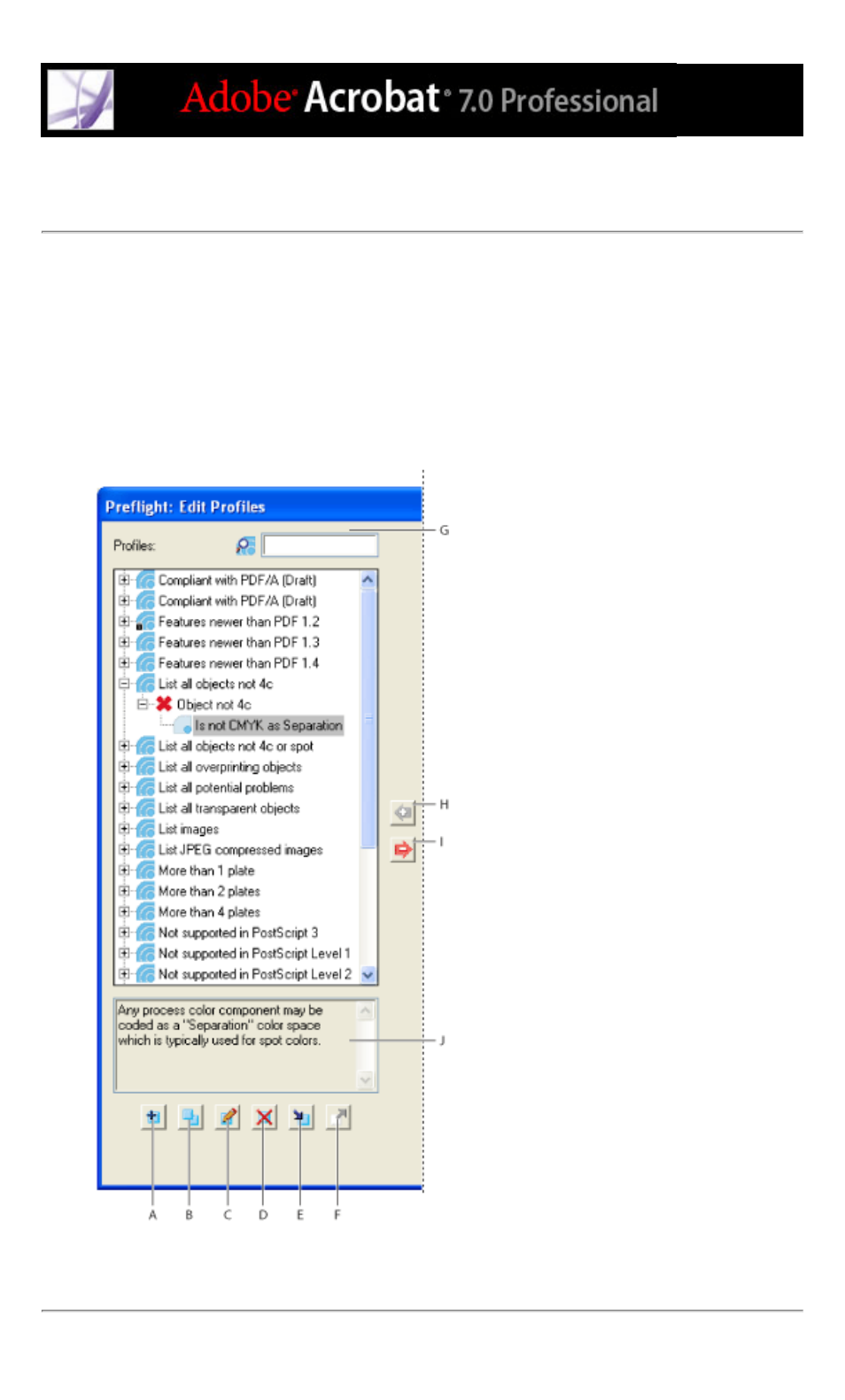 Using the edit profiles dialog box, Viewing in profiles | Adobe Acrobat 7 Professional User Manual | Page 624 / 793