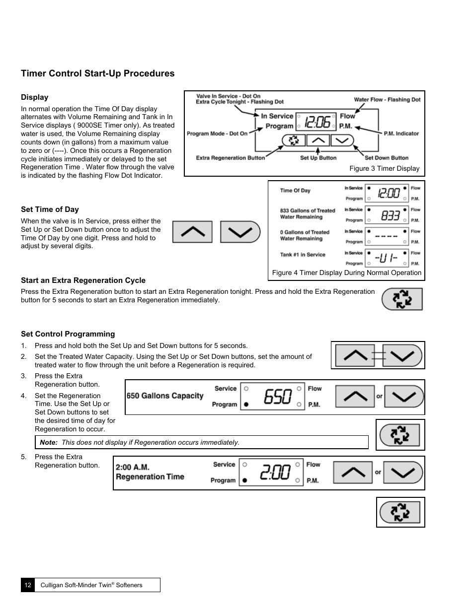 Timer control start-up procedures | Culligan Soft-Minder 2005 User Manual | Page 12 / 33