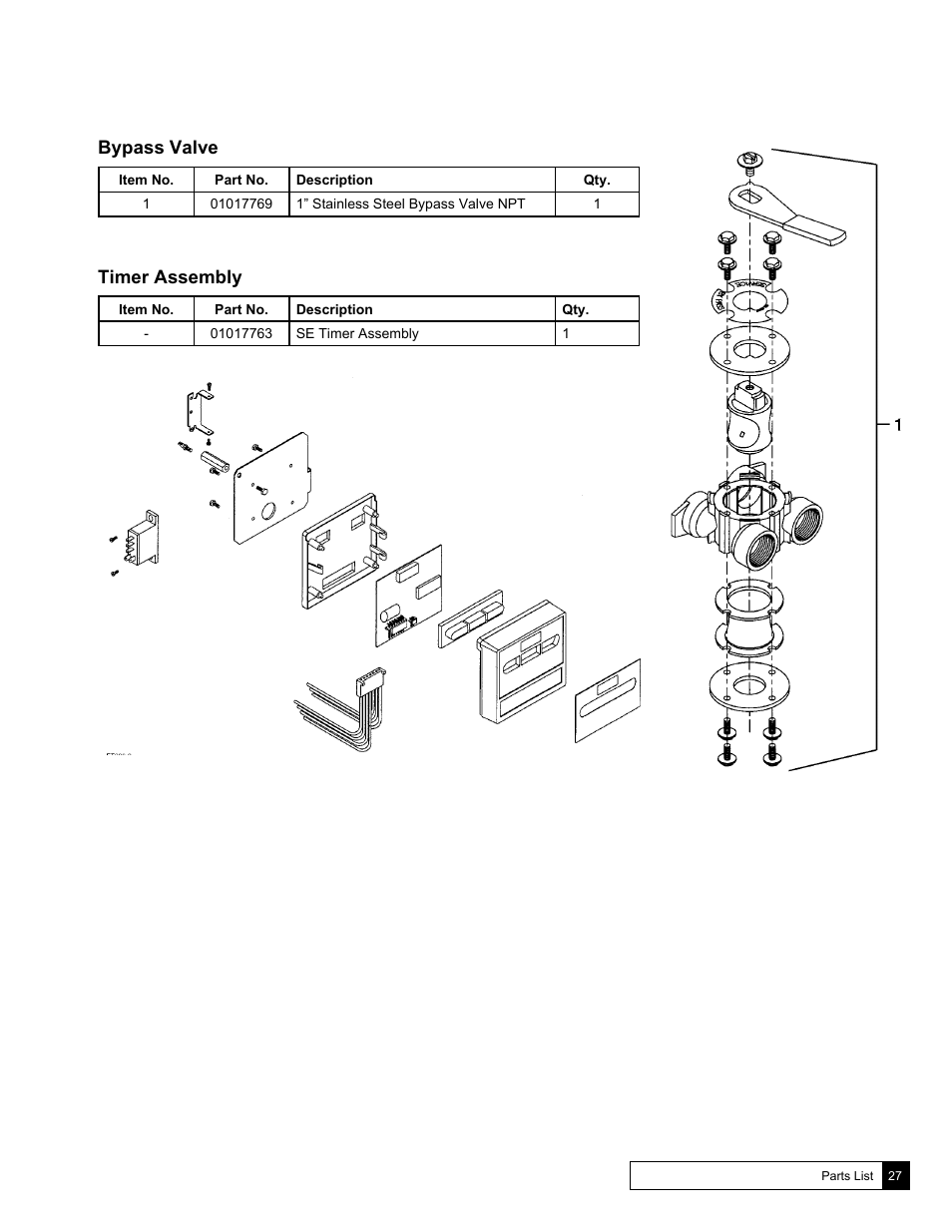 Bypass valve, Timer assembly | Culligan Soft-Minder 2005 User Manual | Page 27 / 33