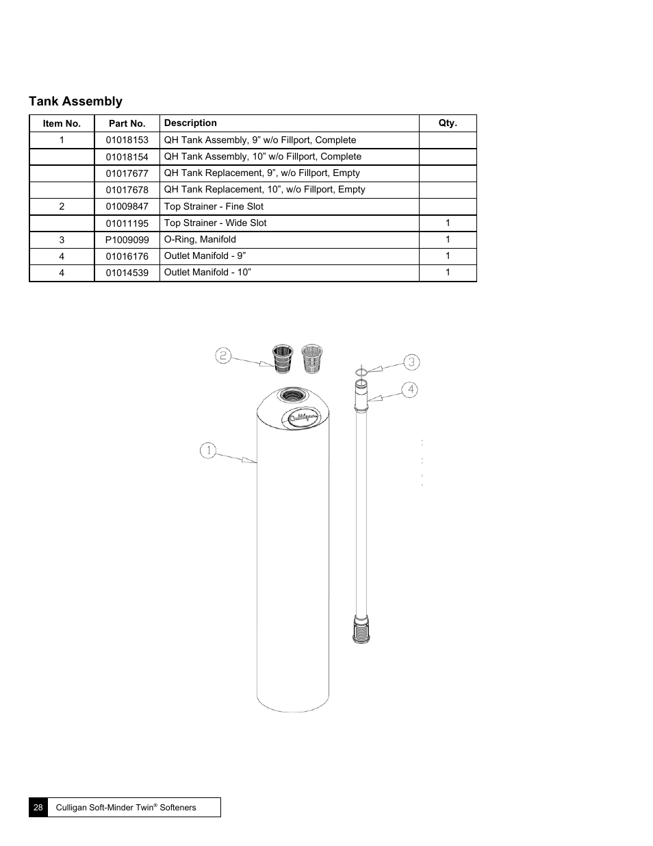 Tank assembly | Culligan Soft-Minder 2005 User Manual | Page 28 / 33