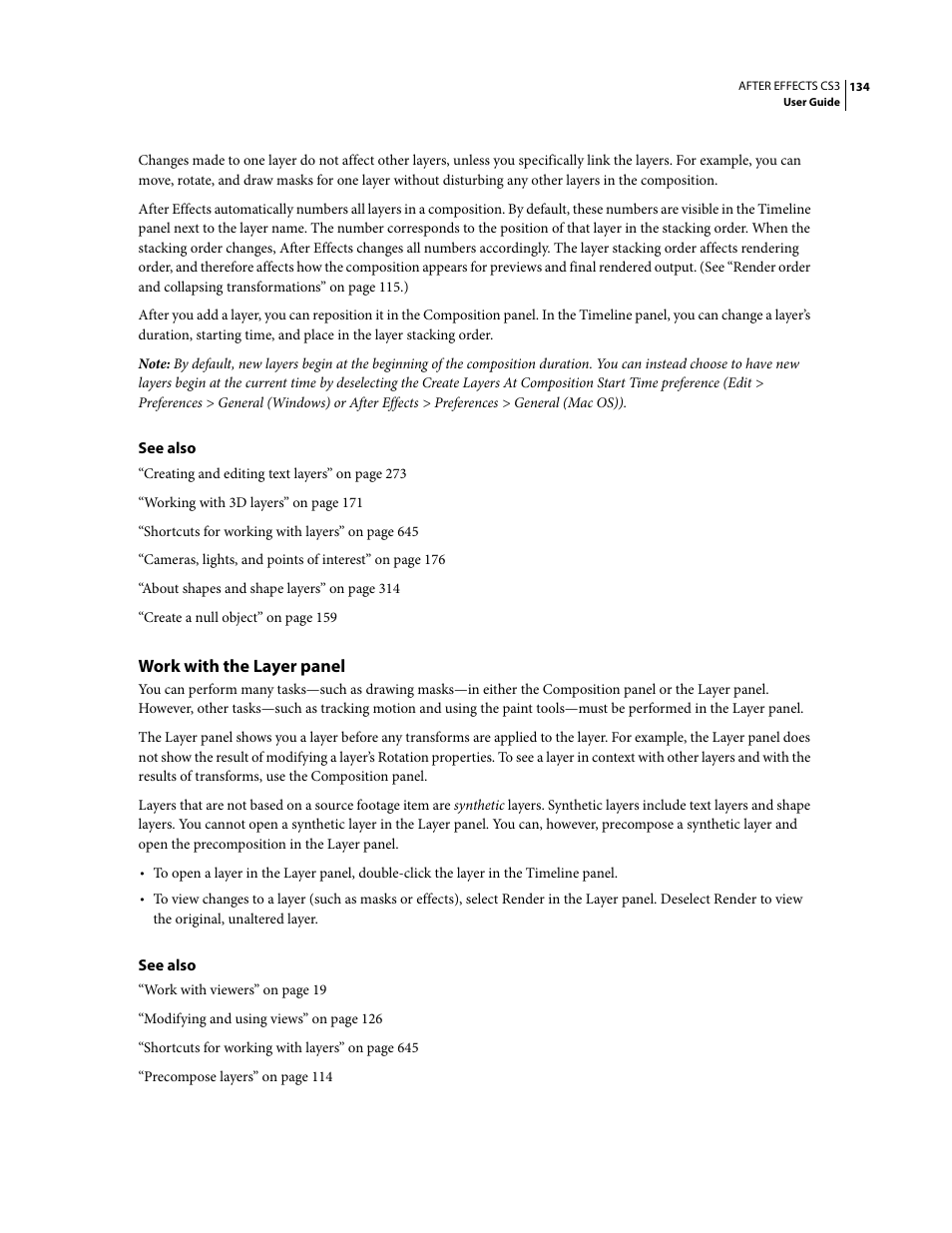 Work with the layer panel | Adobe After Effects CS3 User Manual | Page 139 / 677