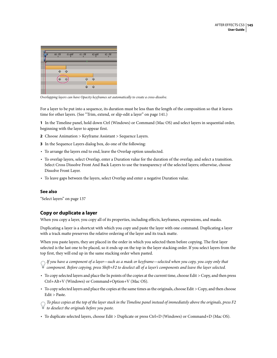 Copy or duplicate a layer | Adobe After Effects CS3 User Manual | Page 150 / 677