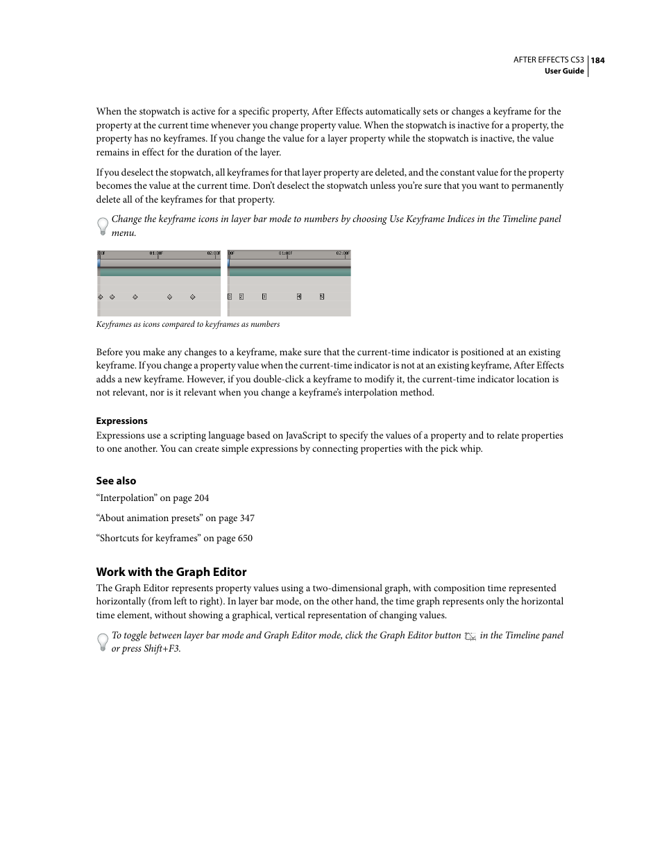 Work with the graph editor | Adobe After Effects CS3 User Manual | Page 189 / 677