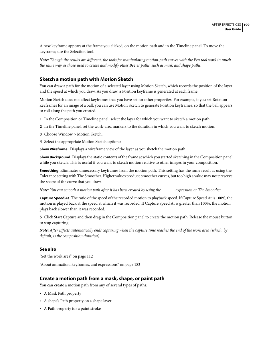 Sketch a motion path with motion sketch | Adobe After Effects CS3 User Manual | Page 204 / 677
