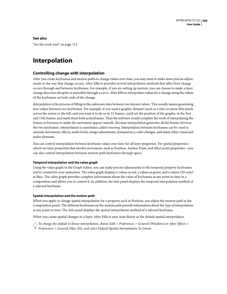 Interpolation, Controlling change with interpolation | Adobe After Effects CS3 User Manual | Page 209 / 677