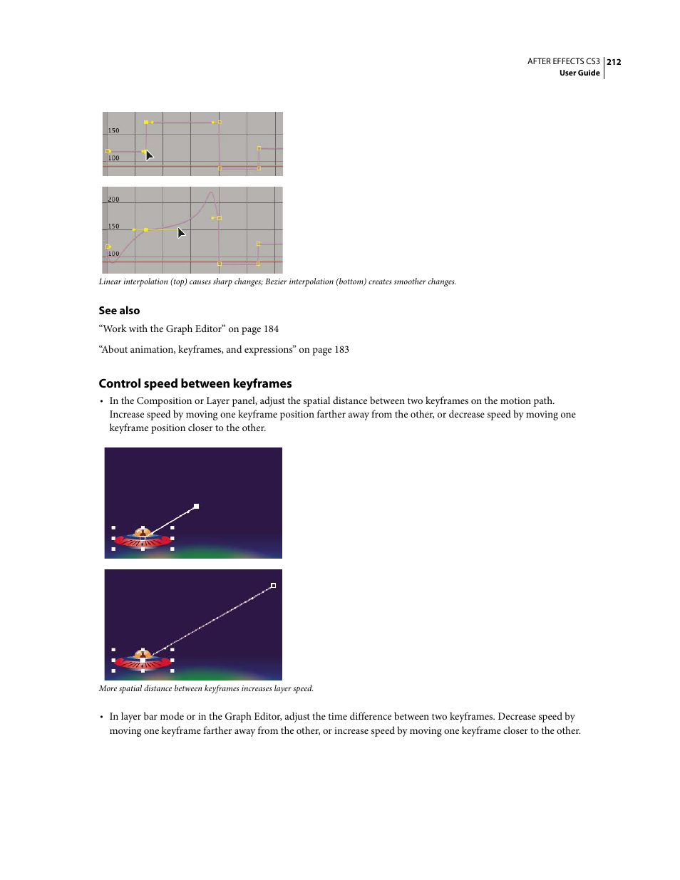 Control speed between keyframes | Adobe After Effects CS3 User Manual | Page 217 / 677