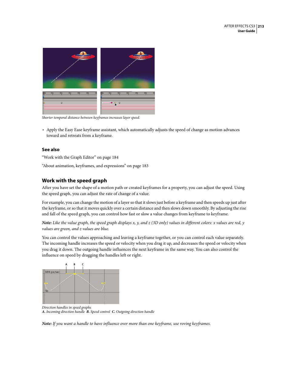 Work with the speed graph | Adobe After Effects CS3 User Manual | Page 218 / 677