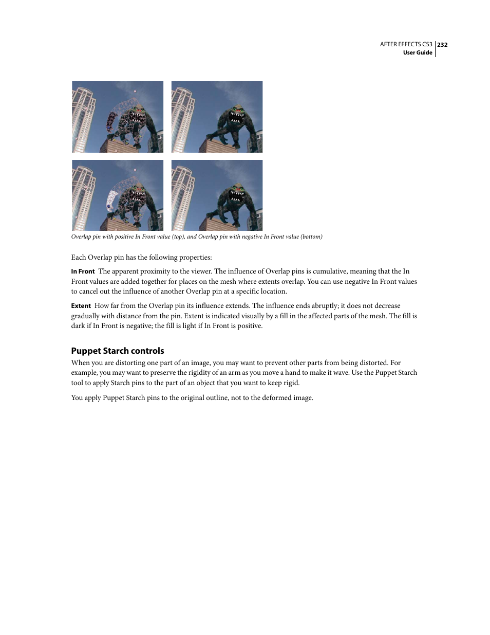 Puppet starch controls | Adobe After Effects CS3 User Manual | Page 237 / 677