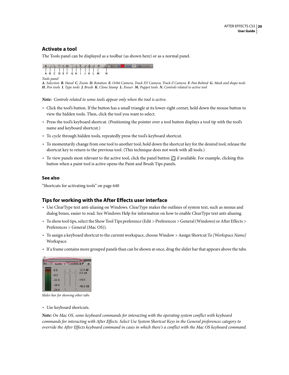 Activate a tool | Adobe After Effects CS3 User Manual | Page 25 / 677