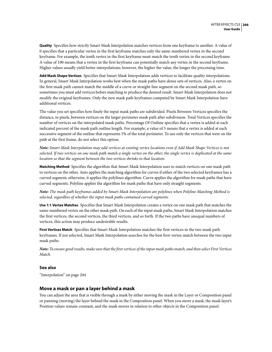 Move a mask or pan a layer behind a mask | Adobe After Effects CS3 User Manual | Page 271 / 677
