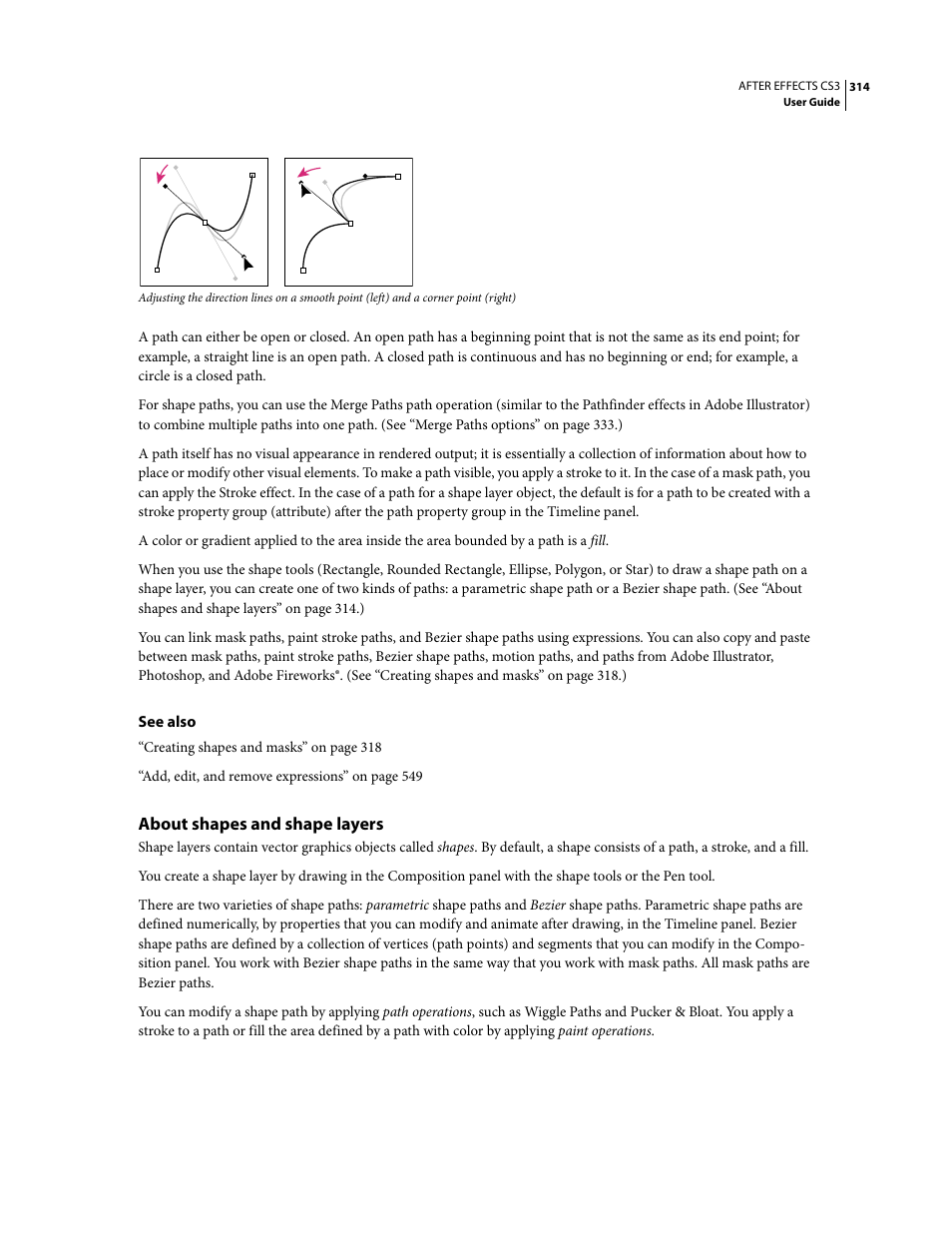 About shapes and shape layers | Adobe After Effects CS3 User Manual | Page 319 / 677