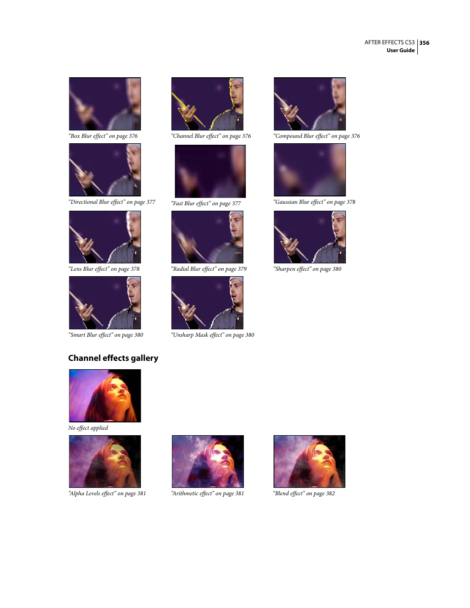 Channel effects gallery | Adobe After Effects CS3 User Manual | Page 361 / 677