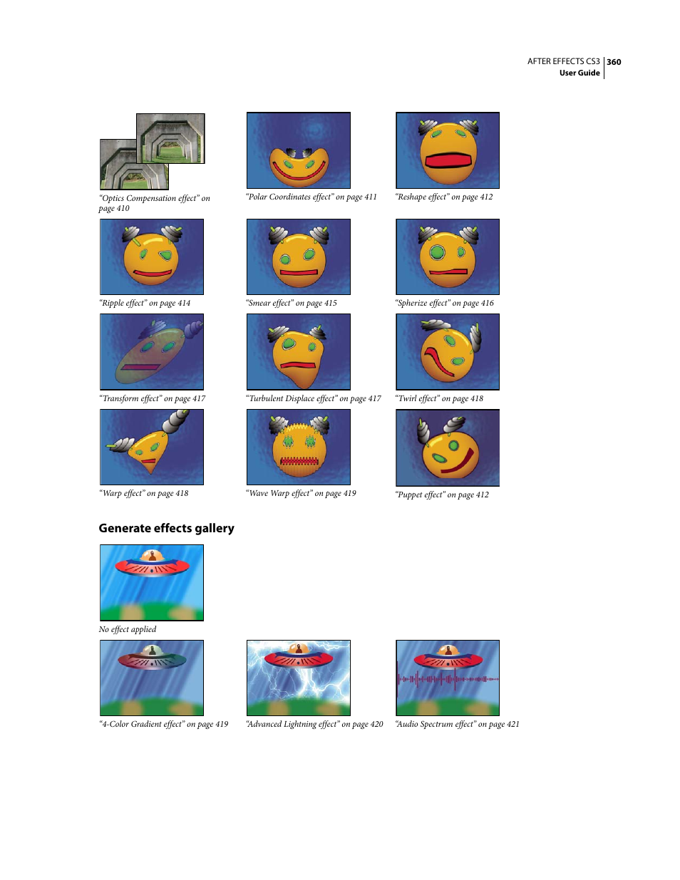 Generate effects gallery | Adobe After Effects CS3 User Manual | Page 365 / 677